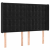 Vidaxl Vzglavje z ušesi črn 147x16x118/128 cm žamet