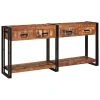 Konzolni stolovi s ladicama 2 pcs Šareni 161 x 33 x 75 cm
