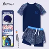 Youyou Set Kupaći kostim za dečake, 5 delova, Teget