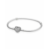 PANDORA zapestnica s svetlečim srcem 590727CZ (dolžina 18cm), (925/1000), srebrna