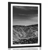 Plakat s paspartujem Narodni park Death Valley v Ameriki v črnobeli varianti - 60x90 silver