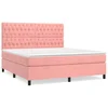 Vidaxl Box spring postelja z vzmetnico roza 180x200 cm žamet