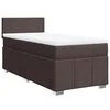 Vidaxl Box spring postelja z vzmetnico temno rjava 100x200 cm blago