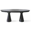 Casa Padrino luxury Art Deco dining table matt black 200-250 x 120 x H. 78 cm - Extendable solid wood kitchen table with oval table top - Dining room furniture - Luxury Art Deco furniture