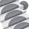 Prostirke za stepenice, samoljepljive, 5 kom, 56x17x3 cm, svijetlo sive, poluokrugle