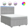 Vidaxl Box spring postelja z vzmetnico svetlo siva 140x200 cm blago