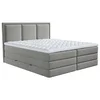 MID.YOU POSTELJA BOXSPRING 200 cm x 220 cm , tekstil rjavosiva