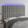 LED uzglavlje svjetlosivo 144x5x118/128 cm baršunasto