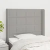 Vidaxl Vzglavje z ušesi svetlo sivo 103x16x118/128 cm blago