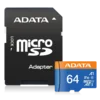 AData micro SD Card 64GB + SD adapter AUSDX64GUICL10A1-RA1/ class 10