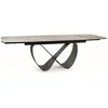 Casa Padrino luxury dining table white/brown/matt black 160-240 x 95 x H. 76 cm - Extendable kitchen table with tempered glass ceramic table top - Dining room furniture - Luxury furniture