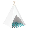 Teepee šator Bijelo 120 x 120 x 150 cm Tkanina i plastika