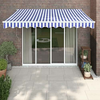 Tenda na uvlačenje plavo-bijela 3,5 x 2,5 m tkanina i aluminij