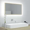 shumee LED ogledalo za kopalnico hrast sonoma hrast 80x8,5x37 cm plošča