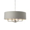 Endon 94415 - Luster na lancu HIGHCLERE 8xE14/40W/230V siva/sjajni hrom