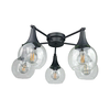 Plafonski luster STAR 5xE27/60W/230V crna/prozirna