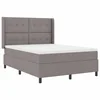 Vidaxl LED Box Spring Postelja z vzglavjem Taupe 160 x 200 cm blago