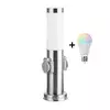 Brilagi-LED RGBW spoljašnja lampa sa 2 utičnicama 1xE27/15W/230V 40 cm IP44 matni hrom