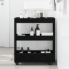 Uska kolica za pohranu Crni hrast 60 x 18 x 70 cm