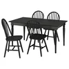 ROSENTORP / SKOGSTA Sto i 4 stolice, crna/crna, 155/215x87 cm