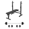 Ravna zložljiva klop Paracot Lift Elite + komplet uteži in palic 50 kg