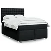 vidaXL Box spring posteljni z vzmetnico črn 140x190 cm blago