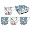 KOMPLET 4 PORCELANSKIH SKODELIC WINDRUSH FLOWERS KOMPLET ZA KAVO IN ČAJ