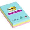Samolepilni blok, črtan, 3x90 listov, 101x152 mm, 3M POSTIT Super Sticky Miami, različne barve, 270 listov