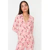 Trendyol Multicolored 100% Cotton Patterned Knitted Pajama Set