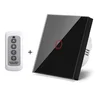SmartHome RF touch prekidač, 1 taster, 433 MHz, Sa daljinskim, Crni