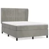 Vidaxl Box spring postelja z vzmetnico svetlo siva 140x200 cm žamet