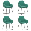 vidaXL vidaXL Jedilni stoli 4 pcs Žamet Turkizna 55 x 50 x 84 cm, (5000296729)