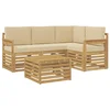 Set vanjskih sofa 5 pcs Bijela i bež 59 x 59 x 37 cm Poliester