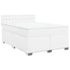 Vidaxl Box spring postelja z vzmetnico bel 160x200 cm umetno usnje
