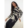 Trendyol Mink Color Blocked Crew Neck Knitwear Sweater