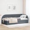 vidaXL Kotna postelja z vzglavjem Temno siva 90 cm x 190 cm blago