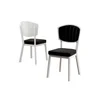 Hanah Home set trpezarijskih stolica Nape 6 kom, crna tkanina Babyface, bele metalne noge