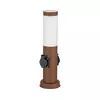 Brilagi - Spoljašnja lampa SCHUKO NOVA sa 2 utičnice, 1xE27/15W/230V, 40 cm, IP44, braon