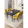 Hanah Home Set Trpezarijski sto i 4 stolice Arp, Žuto-crni