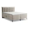 Sivorjava boxspring postelja s prostorom za shranjevanje 180x200 cm Mikana – Makamii