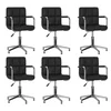 Vidaxl Vrtljivi jedilni stoli 6 kosov črno umetno usnje