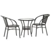 eoshop Vrtni set iz umetnega ratana LASAN 1+2, rjav, miza 60 cm, 2 stola