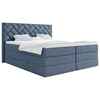 MID.YOU POSTELJA BOXSPRING 140 cm  x 200 cm , tekstil, leseni material temno modra