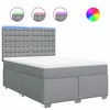 Vidaxl Box spring postelja z vzmetnico svetlo siva 140x200 cm blago