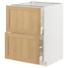 METOD / MAXIMERA Pod.element, 2fronta/2vis.fioke, bela/Forsbacka hrastovina, 60x60 cm