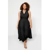 Trendyol Curve Black Belted Woven Shirt Dress