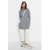 Trendyol Gray Thessaloniki Braided Zipper Knitwear Sweater