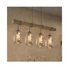 Brilagi - Viseči lestenec na lanku WOOD GLASS 4xE27/60W/230V borovica/siva/dimno rjava
