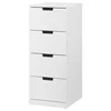 NORDLI Komoda s 4 fioke, bela, 40x99 cm
