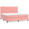 Vidaxl Box spring postelja z vzmetnico roza 200x200 cm žamet